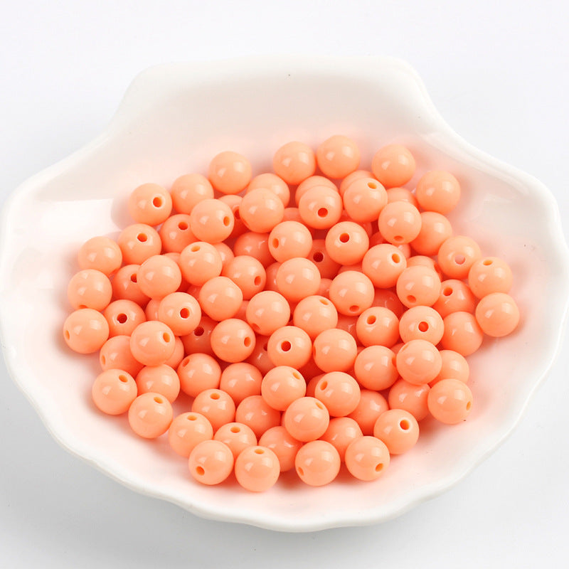 Solid Color Round Acrylic Beads 6mm Glossy Finish 600pcs 32