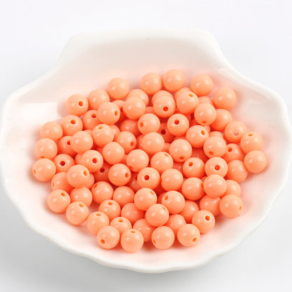 Solid Color Round Acrylic Beads 6mm Glossy Finish 600pcs 32