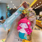 PVC Mermaid Cartoon Doll Keychain Pastel Colors Soft Hair Starfish 4