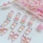 Pink Series Butterfly Flower Acrylic Beads Transparent 1pc 3