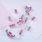 Plating Teddy Bear Acrylic Beads 18mm Metallic Colored 100pcs 3