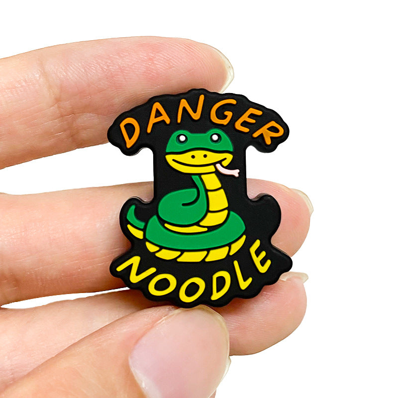 Silicone Focal Beads Animal Snake Danger Noodle with Lettering 20pcs 5