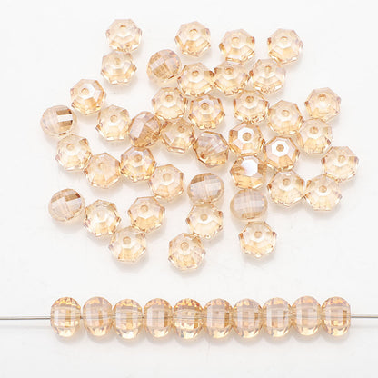 Glass Faceted Spacer Beads 8mm Plating Metallic Color 60pcs 22