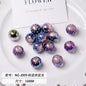 Glitter Fireworks Resin Beads 16mm Round Multicolor 10pcs 14
