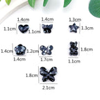 Spray Painted Butterfly Heart Star Acrylic Beads Black and White 100pcs 4