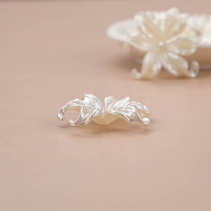 Pearl Pinktail Flower Acrylic Beads 42mm ABS Plastic 100pcs 3
