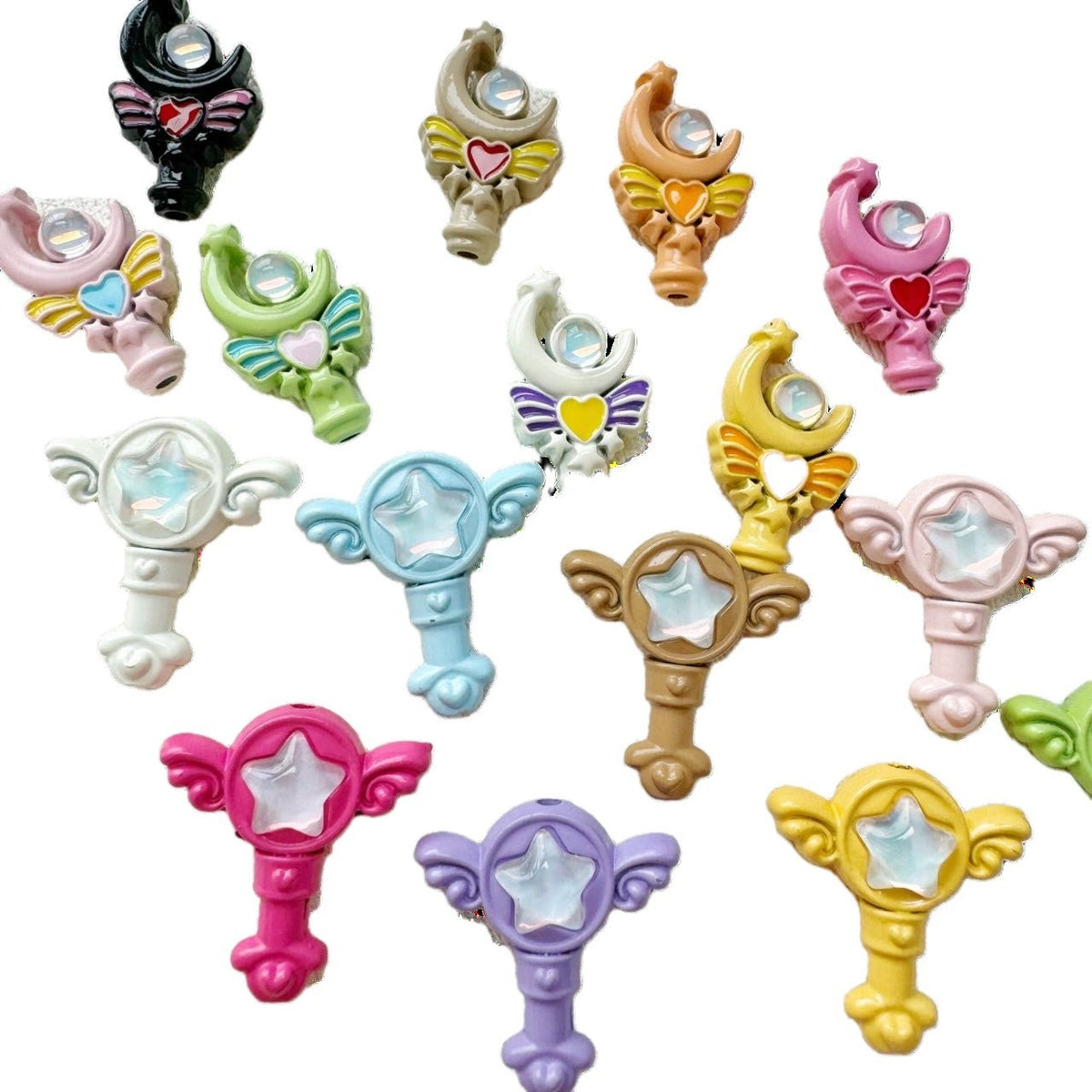 Wand Metal Beads Painted Anime Style Alloy 10pcs 5