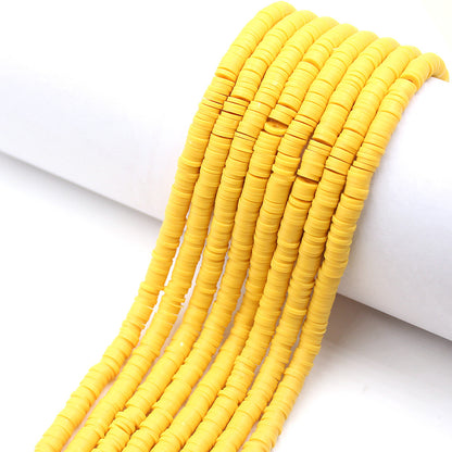 Flat Clay Beads 6mm Solid Color Polymer Spacer Beads 10strands 19