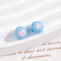 Painted Round Acrylic Beads 10mm Double Sided Heart and Star Pattern 50pcs 19