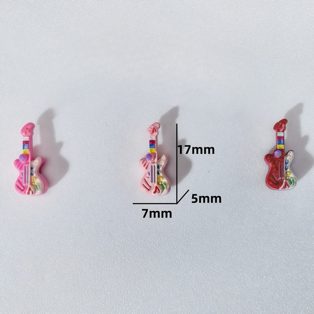 Guitar Metal Beads 17mm Punk Style 3D Enamel Alloy 10pcs 4