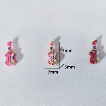 Guitar Metal Beads 17mm Punk Style 3D Enamel Alloy 10pcs 4