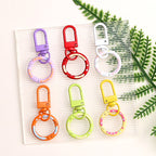 Zinc Alloy Donut Keychain Clasps Spray Painted Hand Paint 51mm 10pcs 2