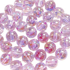 Clear Round Acrylic Beads 16mm UV Plated Rainbow Shimmer 200pcs 5