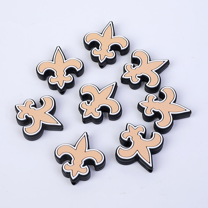 Silicone Focal Beads NFL Football Helmets and Logos 20pcs 4
