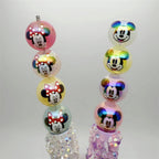 Jelly Color Mickey & Minnie Acrylic Beads 16mm Rainbow Shimmer 50pcs 3