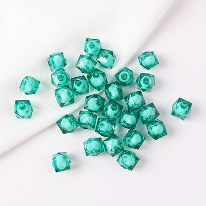 Faceted Acrylic Sago Beads 8-10mm Glossy Translucent 100pcs 17