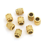 Stainless Steel Tube Metal Beads Patterned 6x7mm and 8mm 20pcs 2
