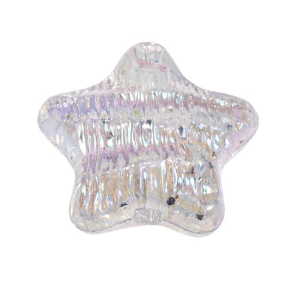 Glitter Wrinkle Star Acrylic Beads 19mm Colorful Mixed 20pcs 7