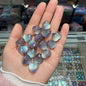 Glitter Heart Clover Resin Beads 18mm Lavender Iridescent 20pcs 9