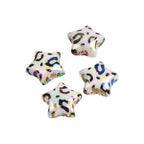 Plated Star Acrylic Beads 15mm Colored UV Plating Leopard Print 50pcs 2