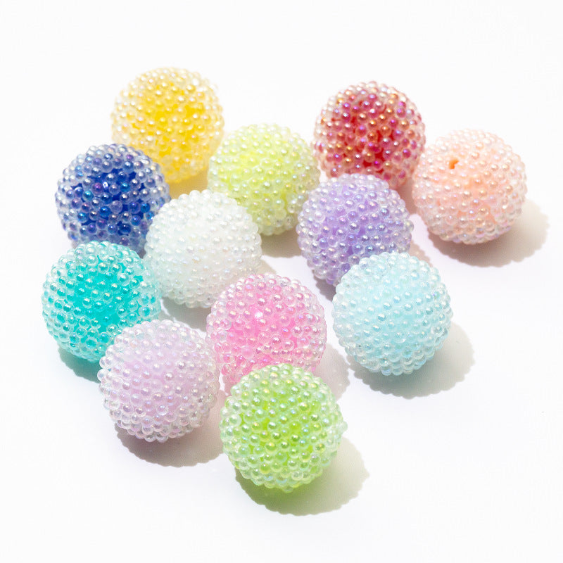 Opaque Bubblegum Beads 15-19mm Macaron Textured Raised Dots 10pcs 6
