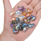 Plating 3D Dolphin Glass Beads 11x16mm Iridescent Colors 30pcs 4