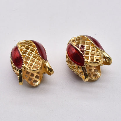 Tulip Metal Beads 14mm Cloisonne Enamel Detailed 50pcs 7