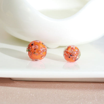 Lampwork Glass Beads Round 8 10 12mm Colorful Gold Foil 100pcs 15
