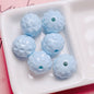 Painted Round Acrylic Beads 17mm Glossy Pineapple Texture 20pcs 17