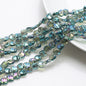 Electroplated Oblique Square Glass Beads 12mm Transparent Iridescent 20pcs 19