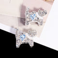 Double-Sided Cat Rhinestone Beads 22mm Full Pave Alloy 3pcs 6