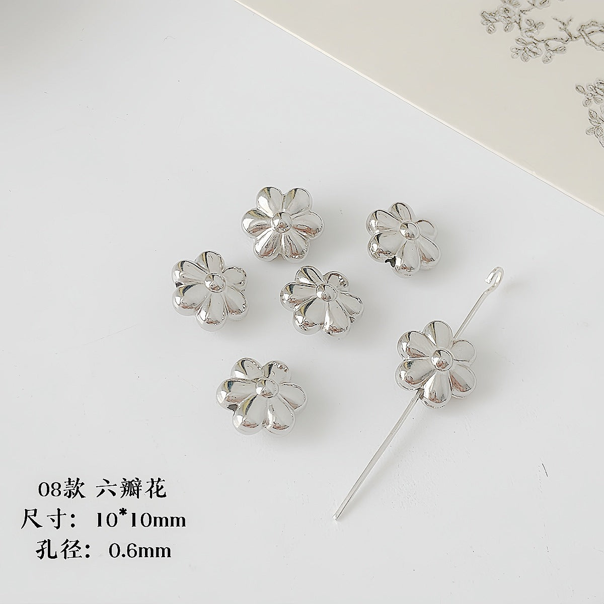 Christmas Tree Heart Acrylic Beads Silver Faceted CCB Plastic 9