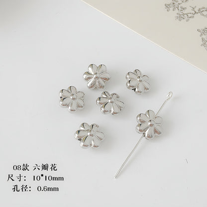 Christmas Tree Heart Acrylic Beads Silver Faceted CCB Plastic 9