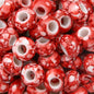 Flat Acrylic Beads 15mm Large Hole Printed Marbled 60pcs 16