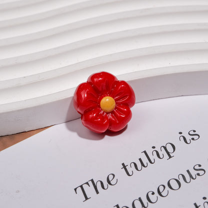 Colorful 3D Cherry Blossom Acrylic Beads 19mm Flower 20pcs 11