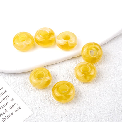 Acrylic Round Spacer Beads 14mm Antique Blooming Ink 50pcs 16