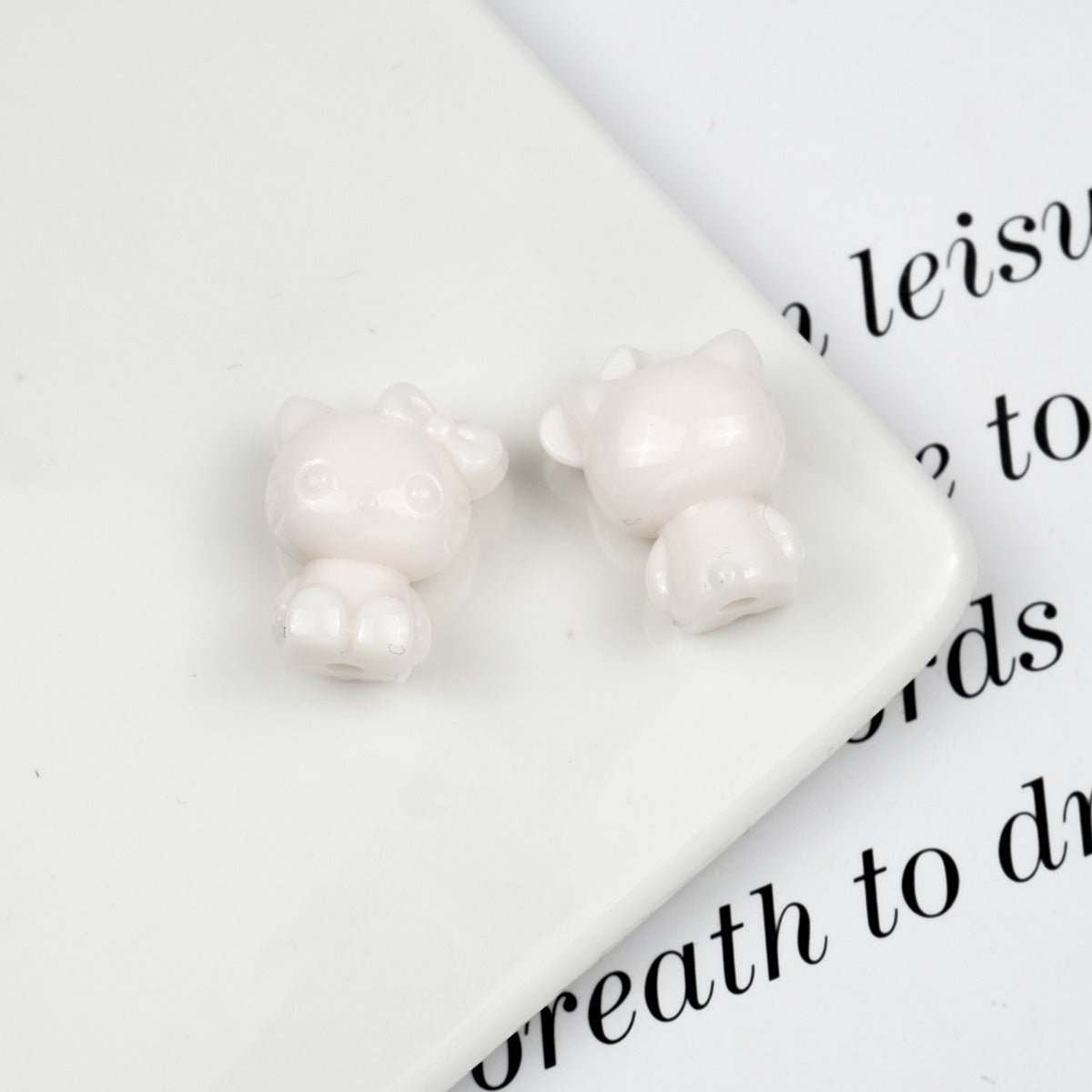 Maillard Color Hello Kitty Acrylic Beads 19mm Glossy Coffee Tones 50pcs 10