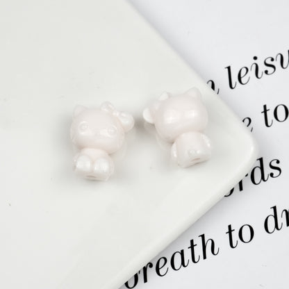 Maillard Color Hello Kitty Acrylic Beads 19mm Glossy Coffee Tones 50pcs 10