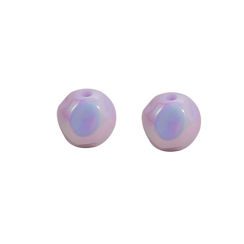 Glow Fig Acrylic Beads 16mm Cream Color Pastel Iridescent 10pcs 5