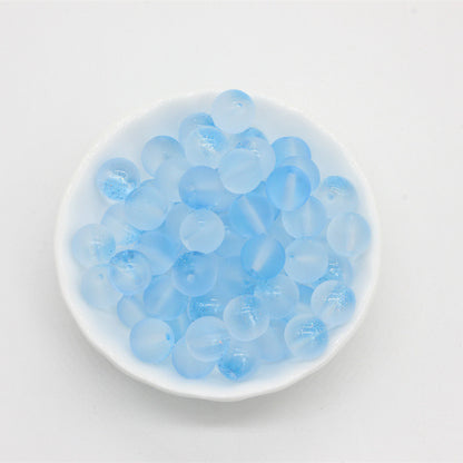 Frosted Transparent Round Glass Beads 10mm Soft Matte Finish 50pcs 7