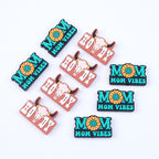 Silicone Focal Beads Cowboy Boots Hat Mom Vibes Sunflower 20pcs 3