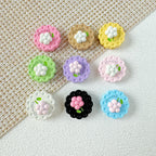 Disc Metal Beads 13mm Baking Painted Rabbit and Flower Alloy 10pcs 25
