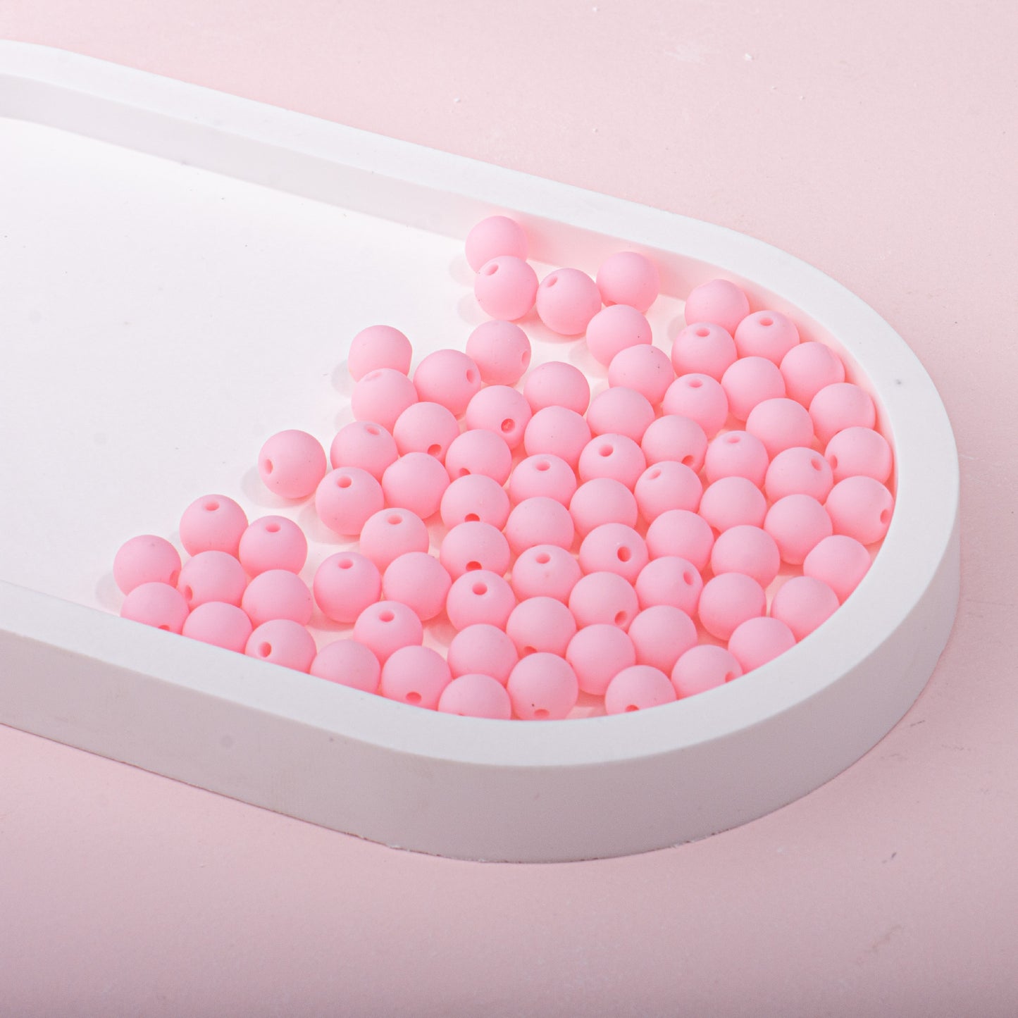 Solid Color Rubberized Round Acrylic Beads 8mm 12