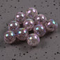 Plating Round Acrylic Beads 16mm AB Colored Crackle 100pcs 19