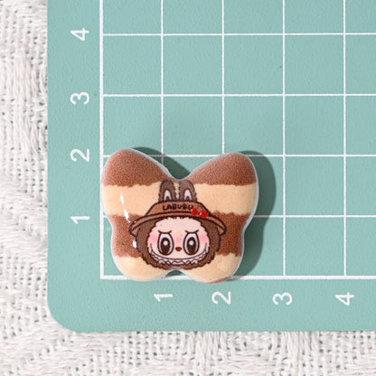 Labub Pattern Butterfly Acrylic Beads 25mm Glossy Pastel Cartoon 10pcs 5