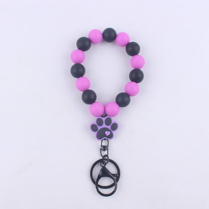 Silicone Dog Claw Bead Wristlet Keychain Pet Lover Charm 7
