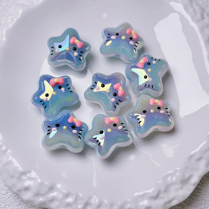 Luminous Hello KT Star Acrylic Beads 20mm Assorted Colors 10pcs 10