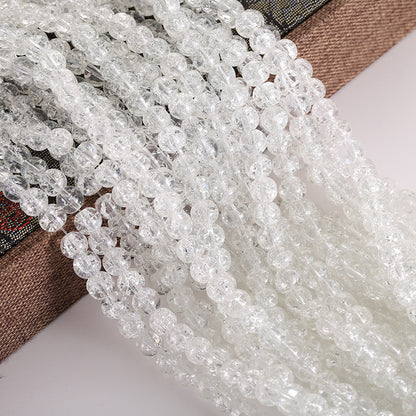 Electroplated Crackle Glass Beads 8mm Vibrant Mixed Colors 10 Strands 8