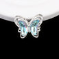 Butterfly Metal Beads 26mm Double-Sided Crystal Glass Embedded 3pcs 12