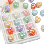 Glossy Fist Acrylic Beads 16mm Pastel Iridescent 16pcs